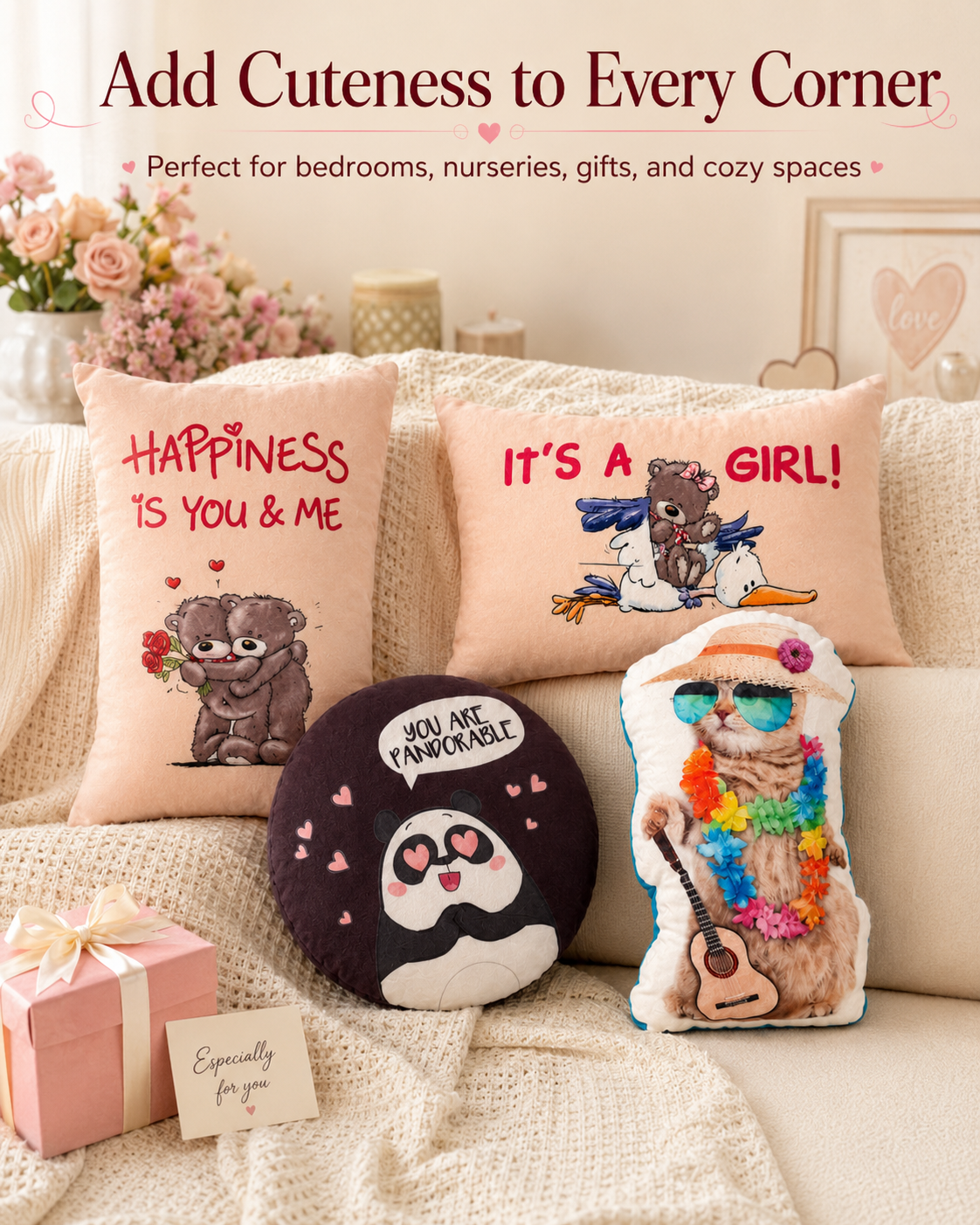 Cozy Statement Pillow – Soft and Cute Decorative Cushion