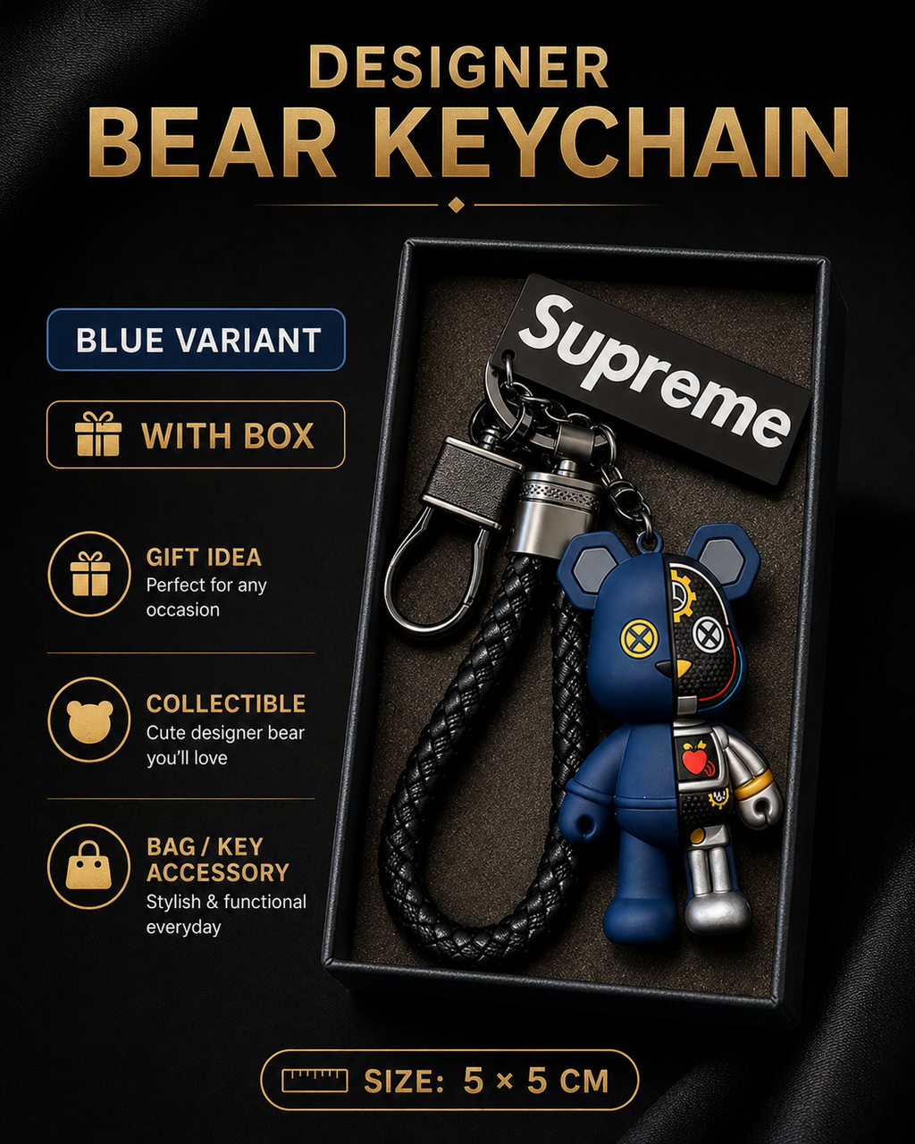 Designer Bear Keychain – Choose Your Color