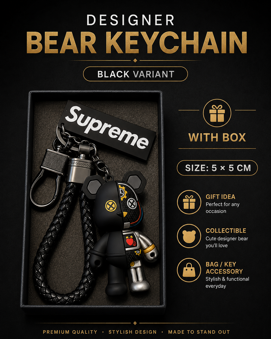 Designer Bear Keychain – Choose Your Color